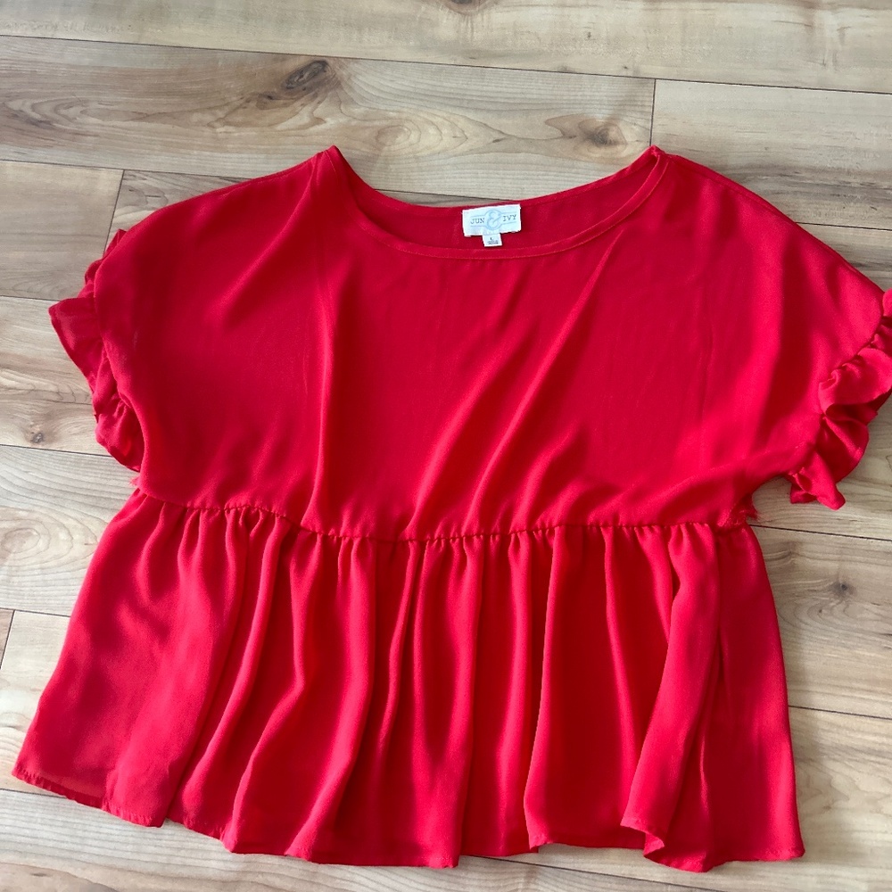 Red business casual top
